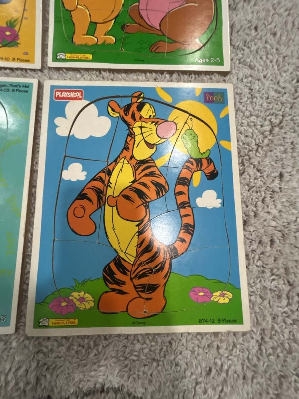Lot of 4 Vintage Playskool Disney Winnie the Pooh Wooden Frame Tray Puzzles - Picture 5 of 13